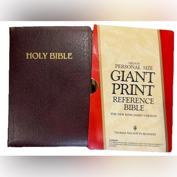 Holy Bible King James Giant Print References Concordance Nelson 233BG Burgundy - Picture 1 of 6